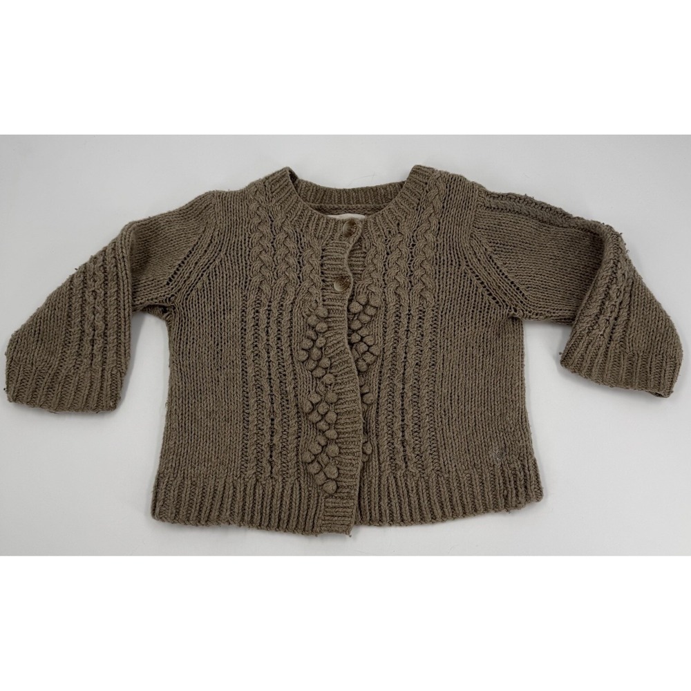 American Eagle Outfitters‎ Brown Cable Knit Cardigan Sweater Women P S